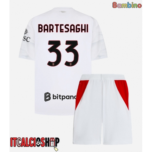 AC Milan Davide Bartesaghi #33 Seconda Maglia Bambino 2026-27 Manica Corta (+ Pantaloni corti)
